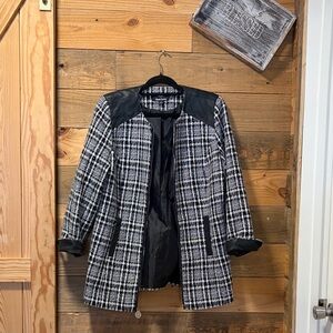 Dennis Basso Black and White Checkered Blazer